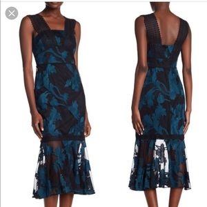 Embroidered Black Teal Mermaid Party